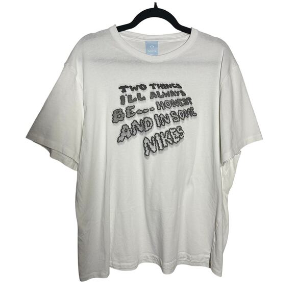 Nike x Nocta Mens White Be Honest Quote Graphic T-Shirt Size XXL Casual Athletic - Picture 2 of 11